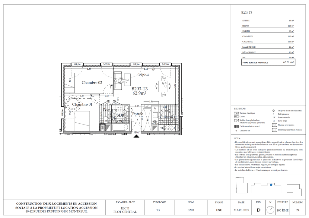 Plan logement B203