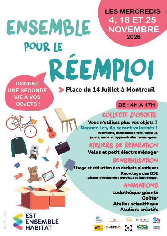 Affiche ensemble reemploi montreuil centre